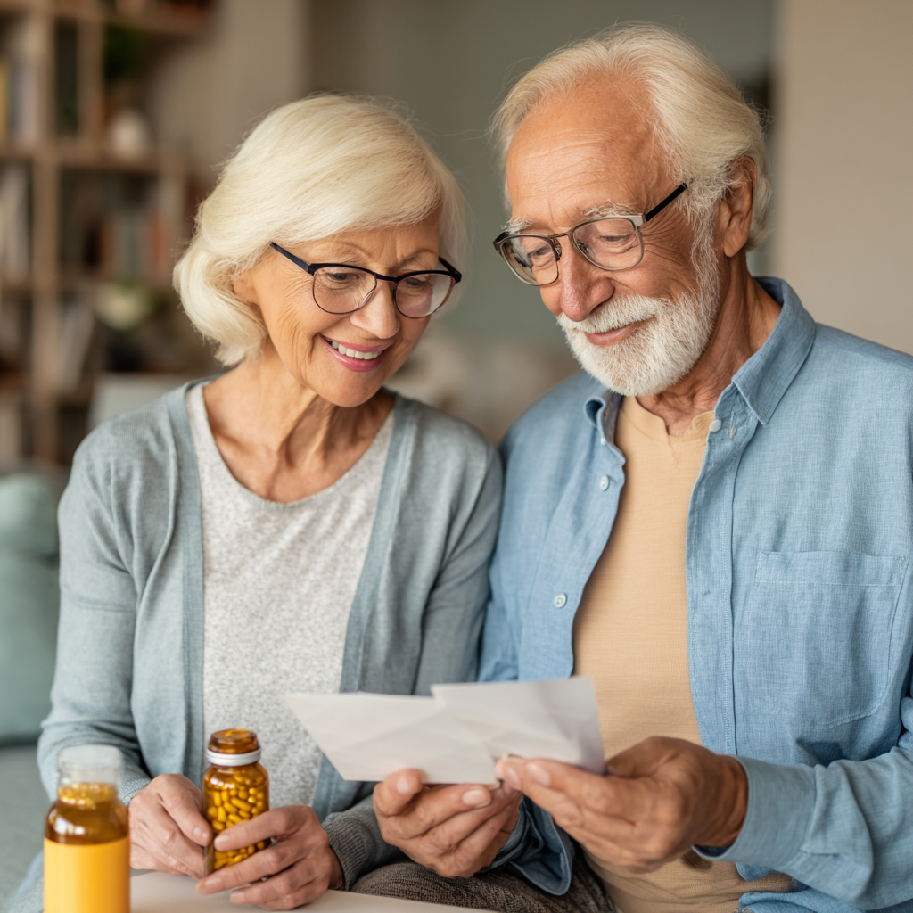 Older adults reviewing their health status with natural methods